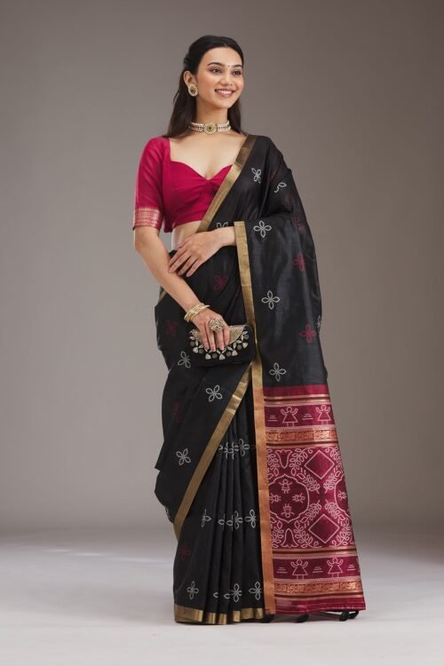 Elegant Black Tissue Saree with Stunning Zariwork