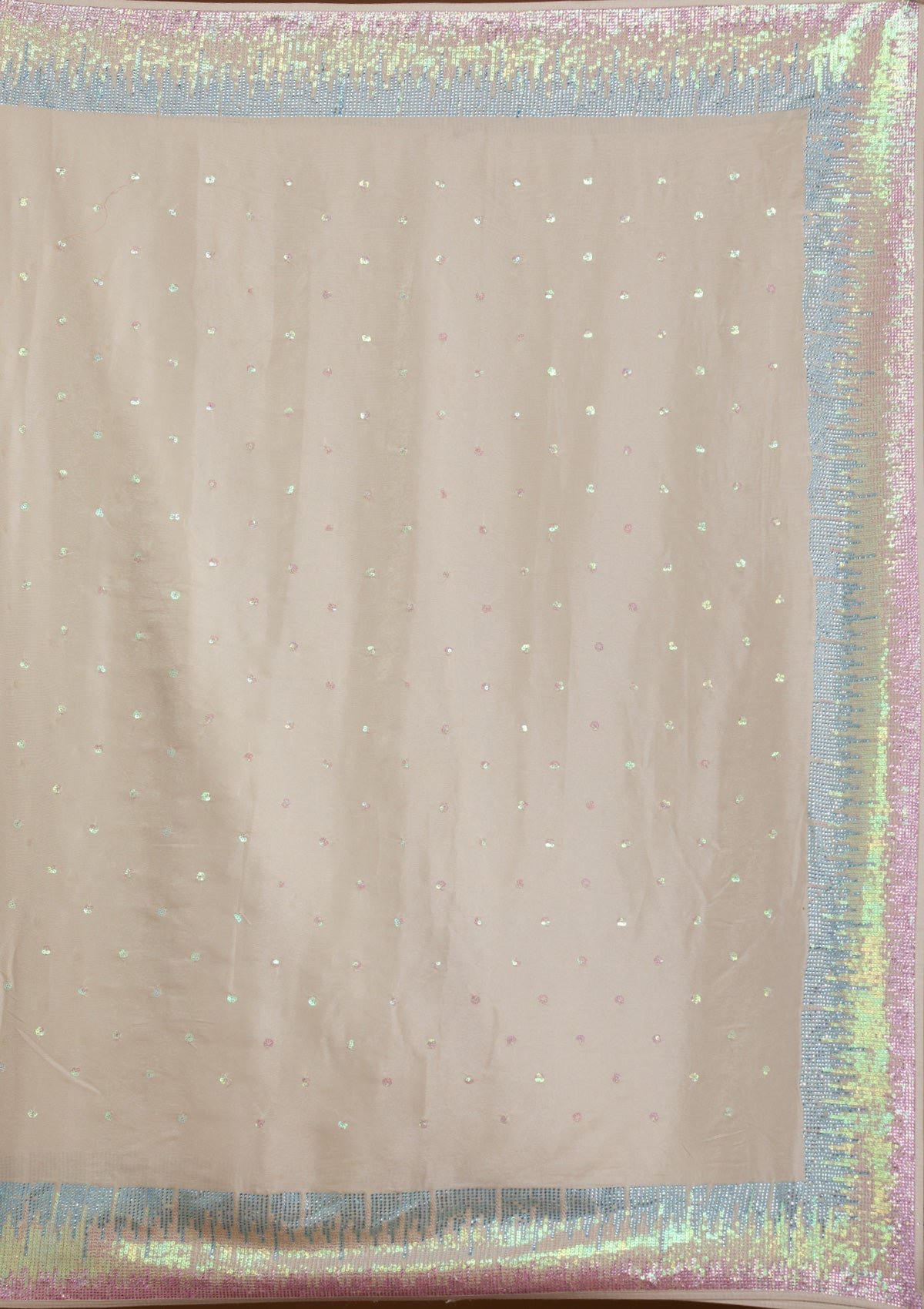 Glistening Pista Green Georgette Saree with Dazzling Sequins - Image 9