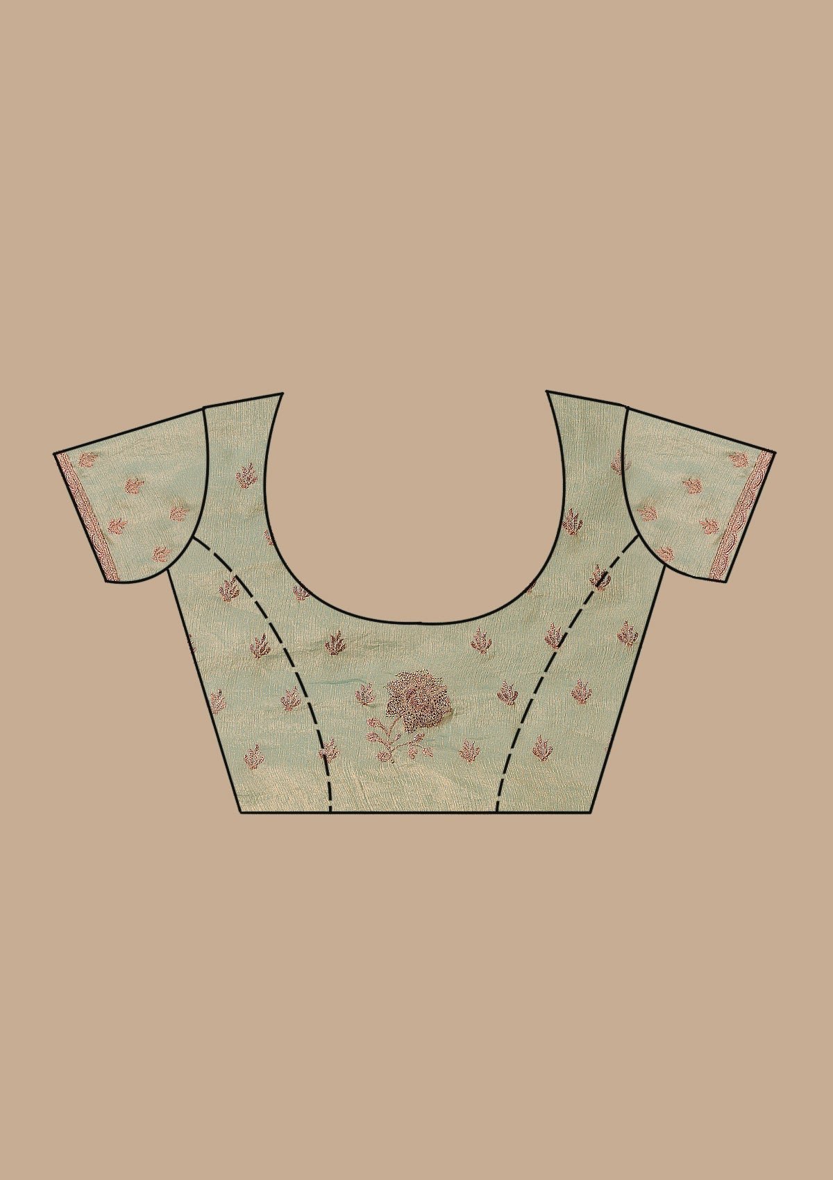 Elegant Pista Green Raw Silk Saree with Intricate Threadwork - Image 9