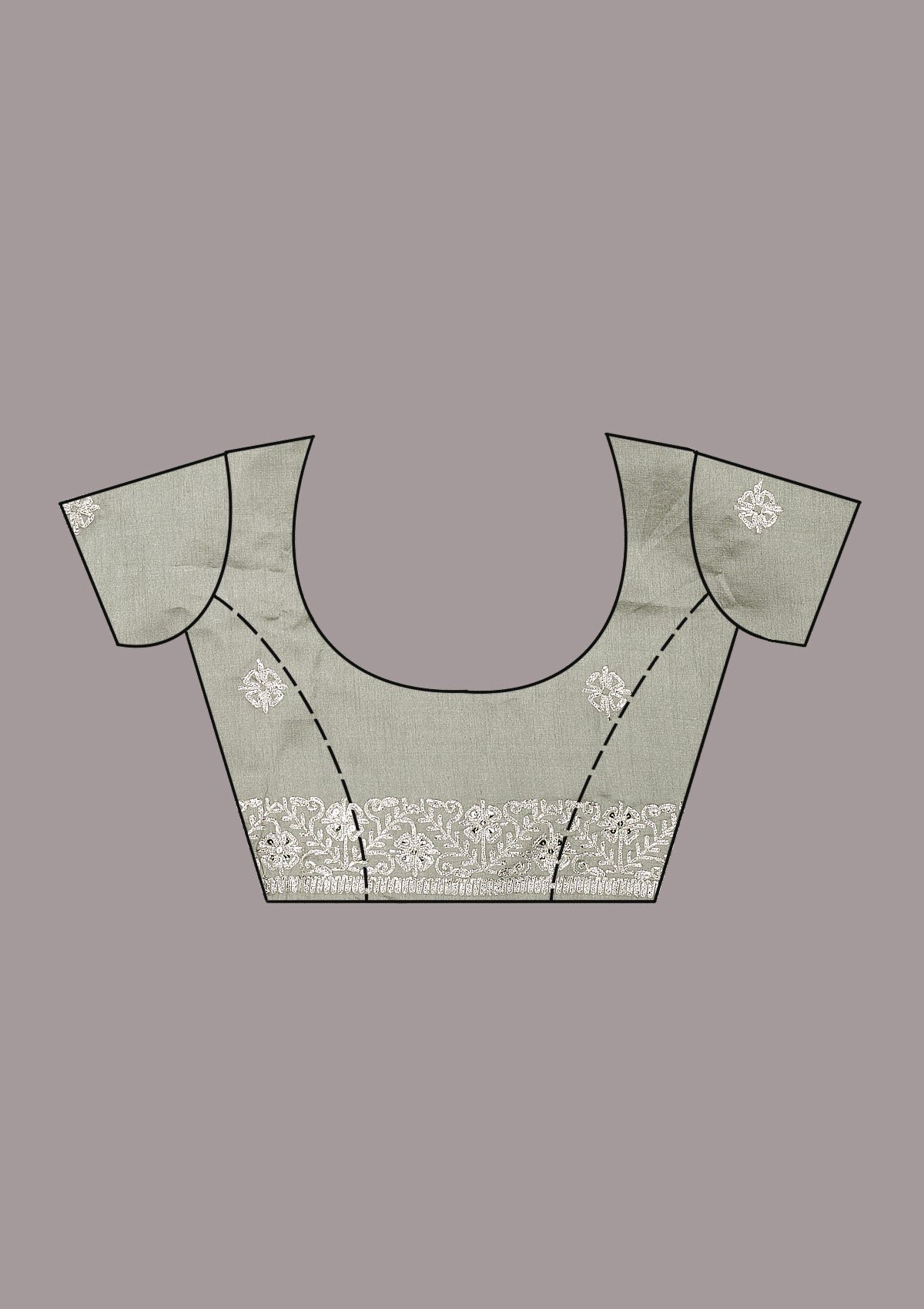 Elegant Pista Green Semi Crepe Saree with Intricate Zariwork - Image 9