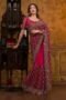 Elegant Rani Pink Net Saree with Beautiful Zari Work